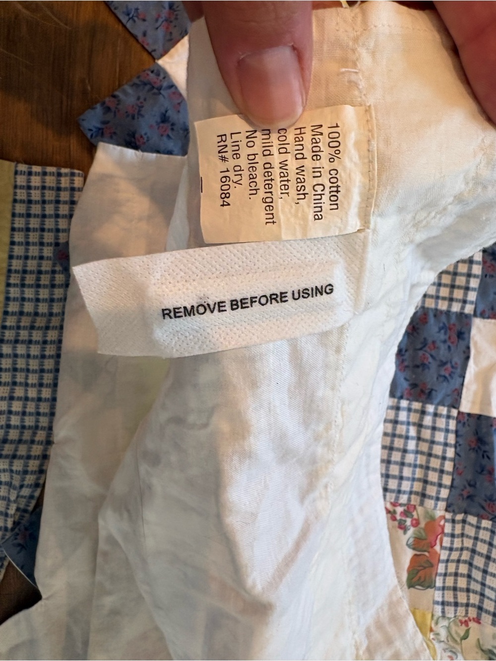 Vintage patchwork curtain valance set of 3 - Picture 3 of 5